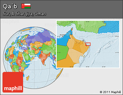 Political Location Map of Qa`b