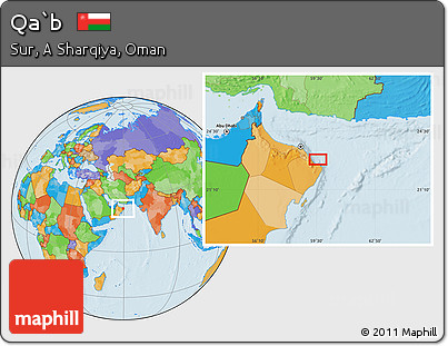 Political Location Map of Qa`b