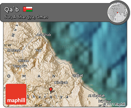 Satellite Map of Qa`b