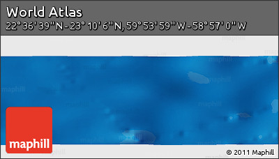 Physical Panoramic Map of the Area around 22° 53' 22" N, 59° 25' 29" W