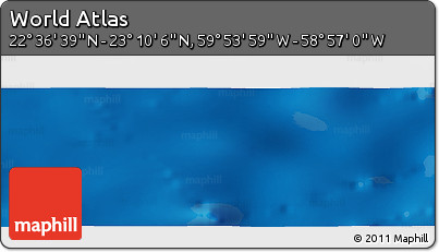 Physical Panoramic Map of the Area around 22° 53' 22" N, 59° 25' 29" W
