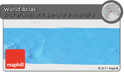 Physical Panoramic Map of the Area around 22° 53' 22" N, 60° 25' 29" E
