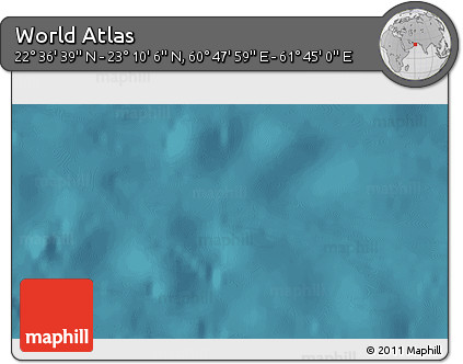 Satellite 3D Map of the Area around 22° 53' 22" N, 61° 16' 29" E