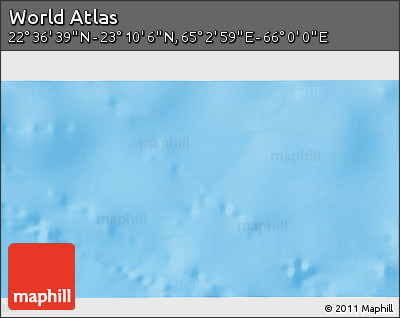 Physical 3D Map of the Area around 22° 53' 22" N, 65° 31' 30" E