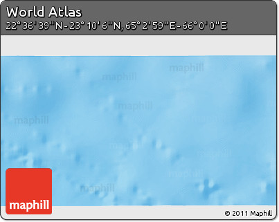 Physical 3D Map of the Area around 22° 53' 22" N, 65° 31' 30" E