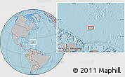 Gray Location Map of the area around 22° 53' 22" N, 67° 4' 29" W, hill shading