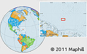 Political Location Map of the area around 22° 53' 22" N, 67° 4' 29" W