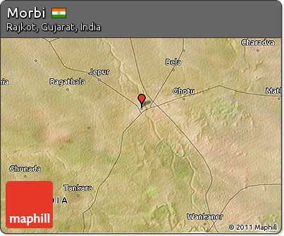 Satellite 3D Map of Morbi