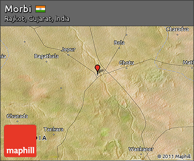 Satellite 3D Map of Morbi