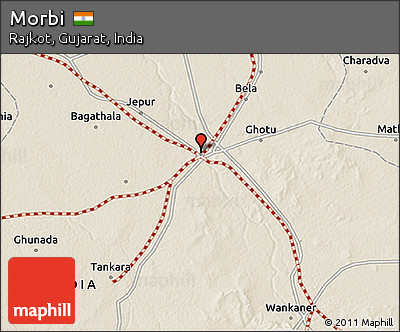 Shaded Relief 3D Map of Morbi