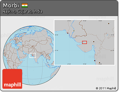 Gray Location Map of Morbi