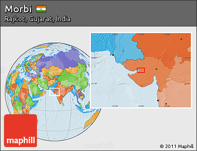 Political Location Map of Morbi