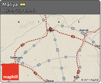Shaded Relief Map of Māliya