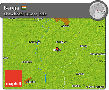 Physical Map of Bareja