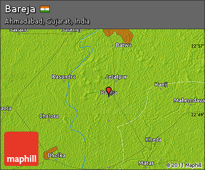 Physical Map of Bareja