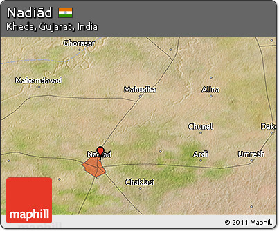 Satellite 3D Map of Nadiād