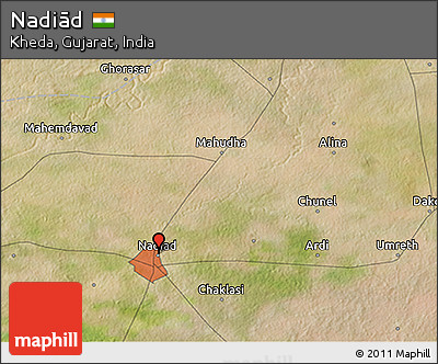 Satellite 3D Map of Nadiād