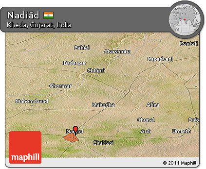 Satellite Panoramic Map of Nadiād