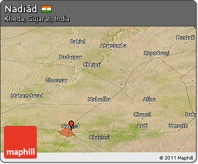 Satellite Panoramic Map of Nadiād