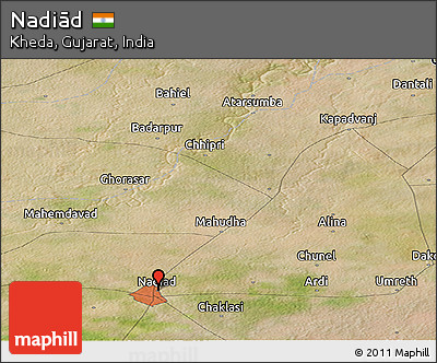 Satellite Panoramic Map of Nadiād