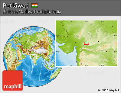 Physical Location Map of Petlāwad