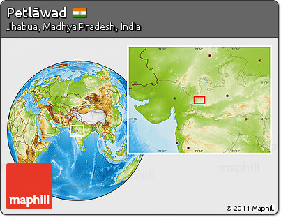 Physical Location Map of Petlāwad