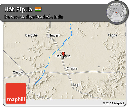 Shaded Relief 3D Map of Hāt Pīplia