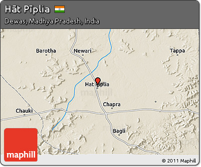Shaded Relief 3D Map of Hāt Pīplia