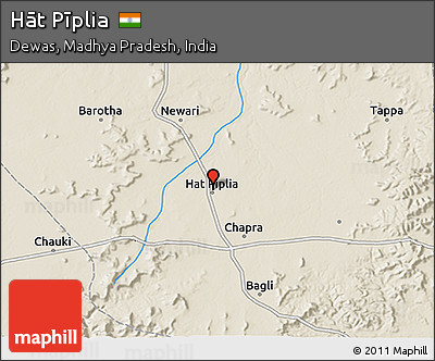 Shaded Relief 3D Map of Hāt Pīplia