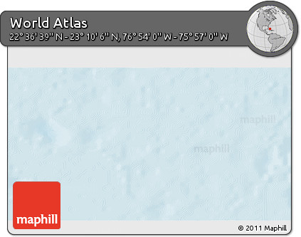 Physical 3D Map of the Area around 22° 53' 22" N, 76° 25' 30" W