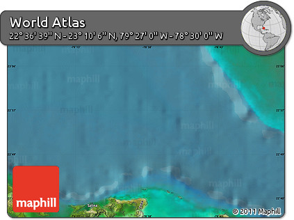 Satellite Map of the Area around 22° 53' 22" N, 78° 58' 29" W