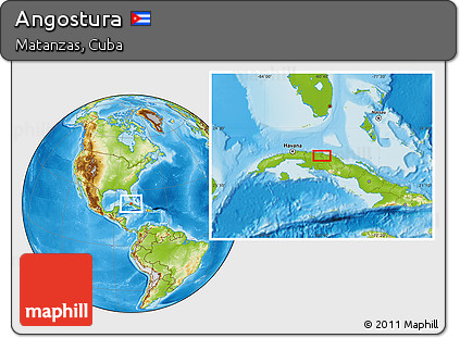 Physical Location Map of Angostura
