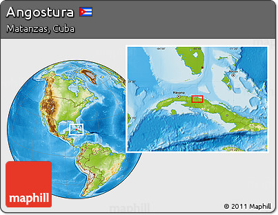 Physical Location Map of Angostura