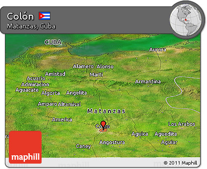 Satellite Panoramic Map of Colón
