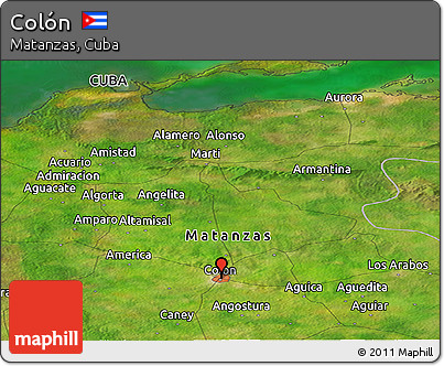 Satellite Panoramic Map of Colón