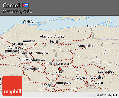 Shaded Relief Panoramic Map of Carcel