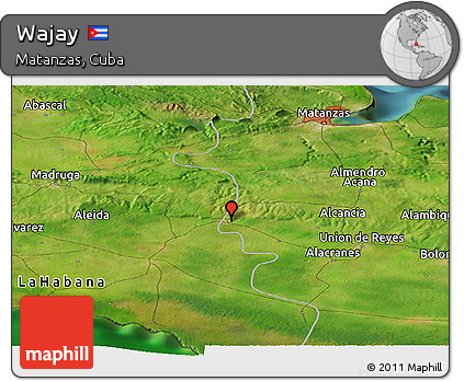 Satellite Panoramic Map of Wajay