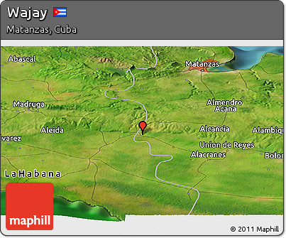 Satellite Panoramic Map of Wajay