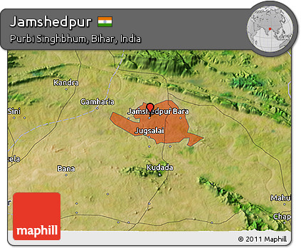 Satellite 3D Map of Jamshedpur
