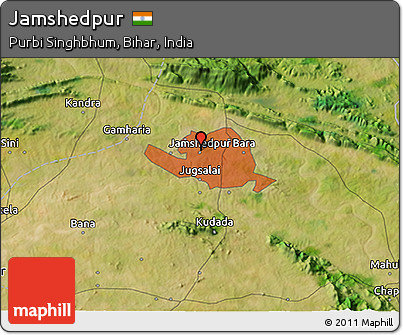 Satellite 3D Map of Jamshedpur