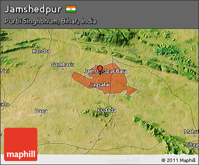 Satellite 3D Map of Jamshedpur