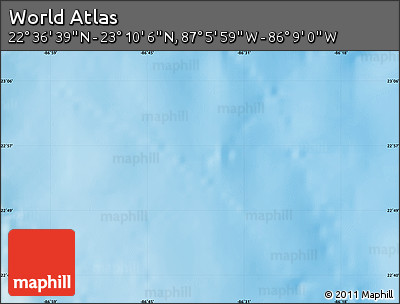 Shaded Relief Map of the Area around 22° 53' 22" N, 86° 37' 30" W