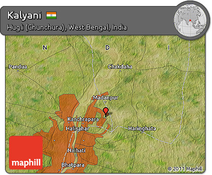Satellite Map of Kalyani