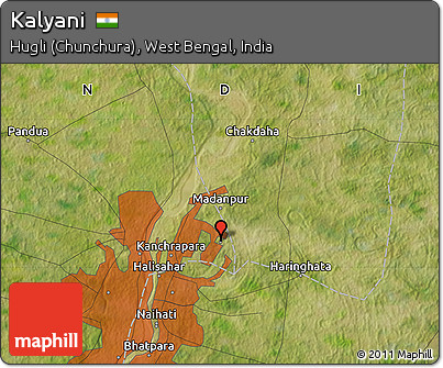 Satellite Map of Kalyani