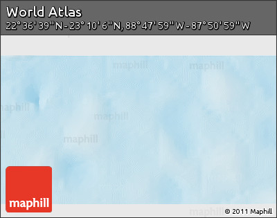 Physical 3D Map of the Area around 22° 53' 22" N, 88° 19' 29" W