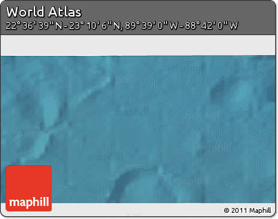Satellite 3D Map of the Area around 22° 53' 22" N, 89° 10' 30" W