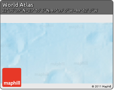 Shaded Relief 3D Map of the Area around 22° 53' 22" N, 89° 10' 30" W