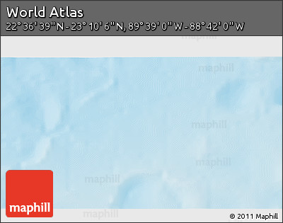 Shaded Relief 3D Map of the Area around 22° 53' 22" N, 89° 10' 30" W