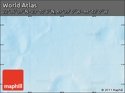 Physical Map of the Area around 22° 53' 22" N, 89° 10' 30" W