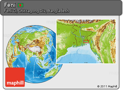 Physical Location Map of Feni
